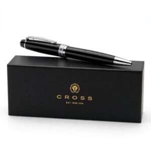 CROSS BAILY - BLACK LACQUER WITH POLISHED CHROME TRIM BALL PEN
